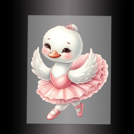 (DTF-12213) BALLERINA SWAN - Garment Transfer