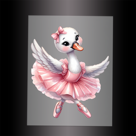 (DTF-12215) BALLERINA SWAN - Garment Transfer