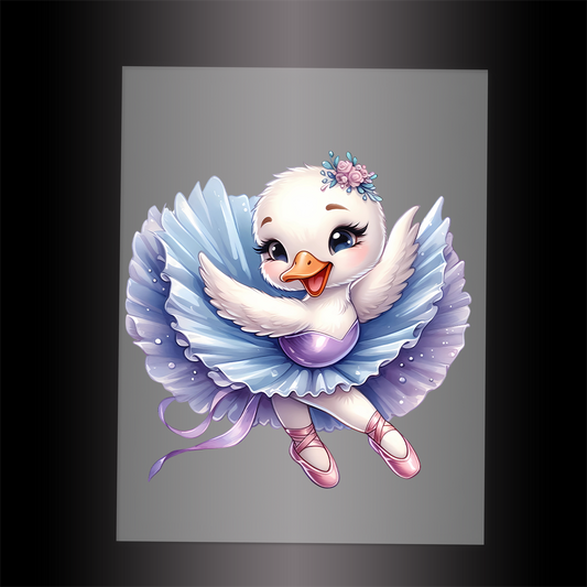 (DTF-12229) BALLERINA SWAN - Garment Transfer