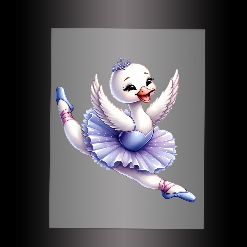 (DTF-12231) BALLERINA SWAN - Garment Transfer