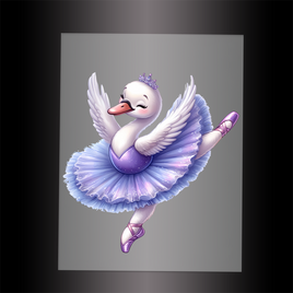 (DTF-12232) BALLERINA SWAN - Garment Transfer