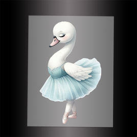 (DTF-12239) BALLERINA SWAN - Garment Transfer