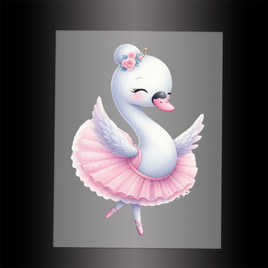 (DTF-12246) BALLERINA SWAN - Garment Transfer