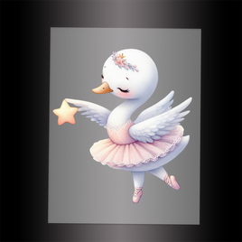 (DTF-12252) BALLERINA SWAN - Garment Transfer