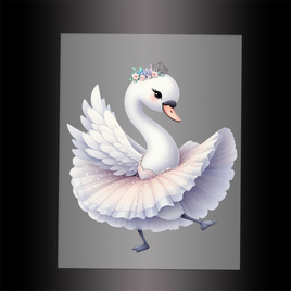 (DTF-12256) BALLERINA SWAN - Garment Transfer