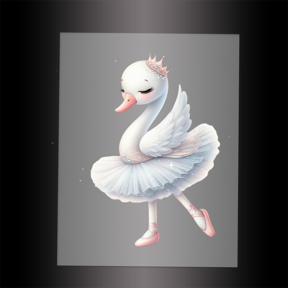 (DTF-12258) BALLERINA SWAN - Garment Transfer