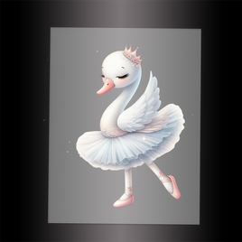 (DTF-12258) BALLERINA SWAN - Garment Transfer