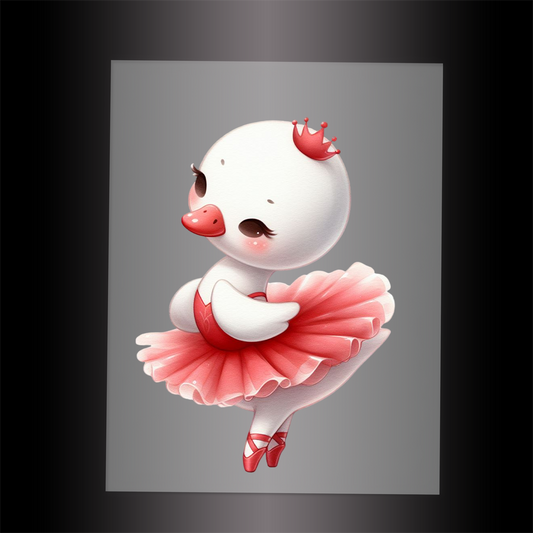 (DTF-12272) BALLERINA SWAN - Garment Transfer