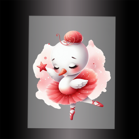 (DTF-12273) BALLERINA SWAN - Garment Transfer