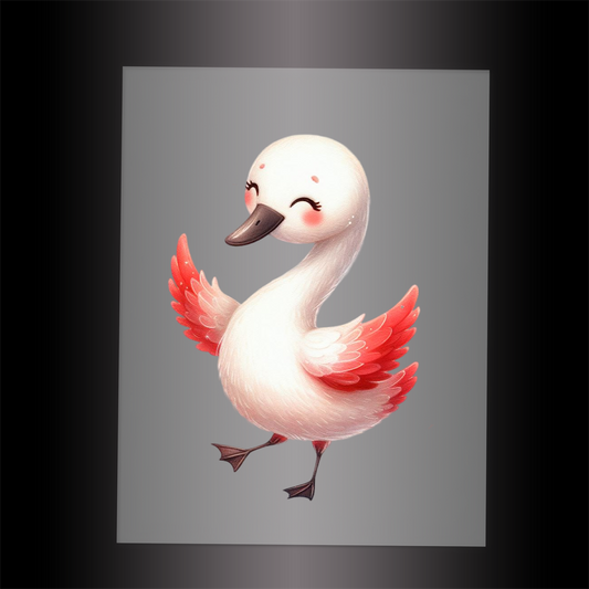 (DTF-12274) BALLERINA SWAN - Garment Transfer