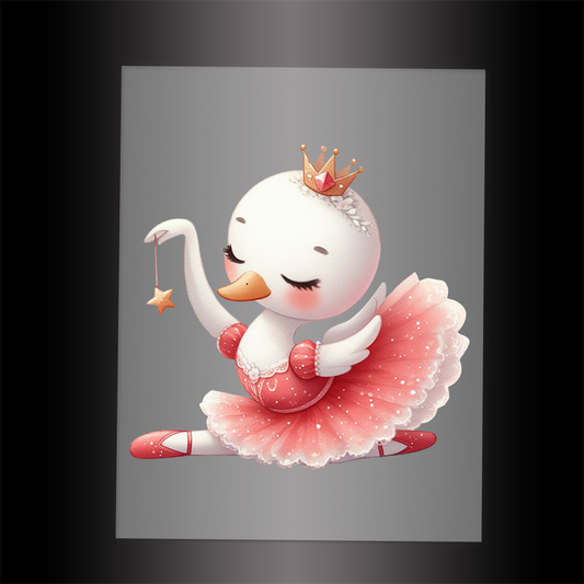 (DTF-12275) BALLERINA SWAN - Garment Transfer