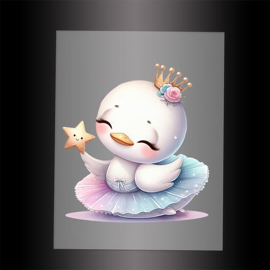 (DTF-12276) BALLERINA SWAN - Garment Transfer