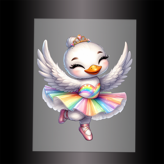 (DTF-12277) BALLERINA SWAN - Garment Transfer