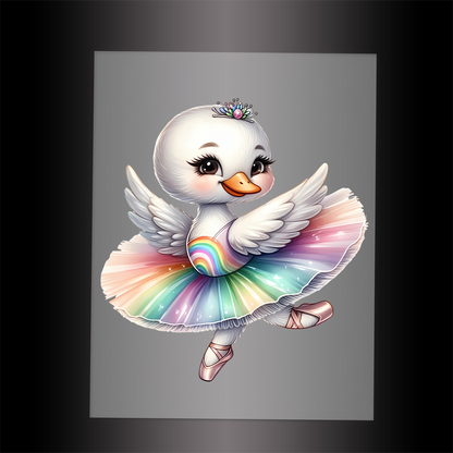 (DTF-12277) BALLERINA SWAN - Garment Transfer