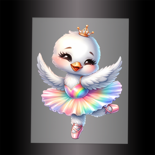 (DTF-12279) BALLERINA SWAN - Garment Transfer