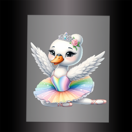(DTF-12280) BALLERINA SWAN - Garment Transfer