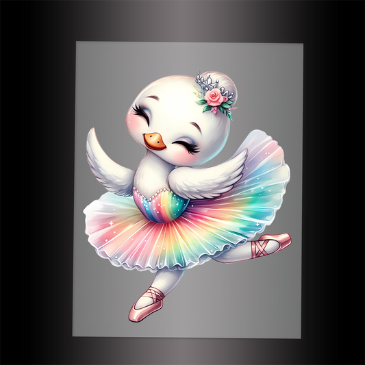 (DTF-12282) BALLERINA SWAN - Garment Transfer