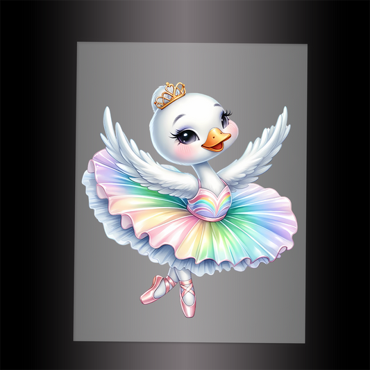 (DTF-12284) BALLERINA SWAN - Garment Transfer