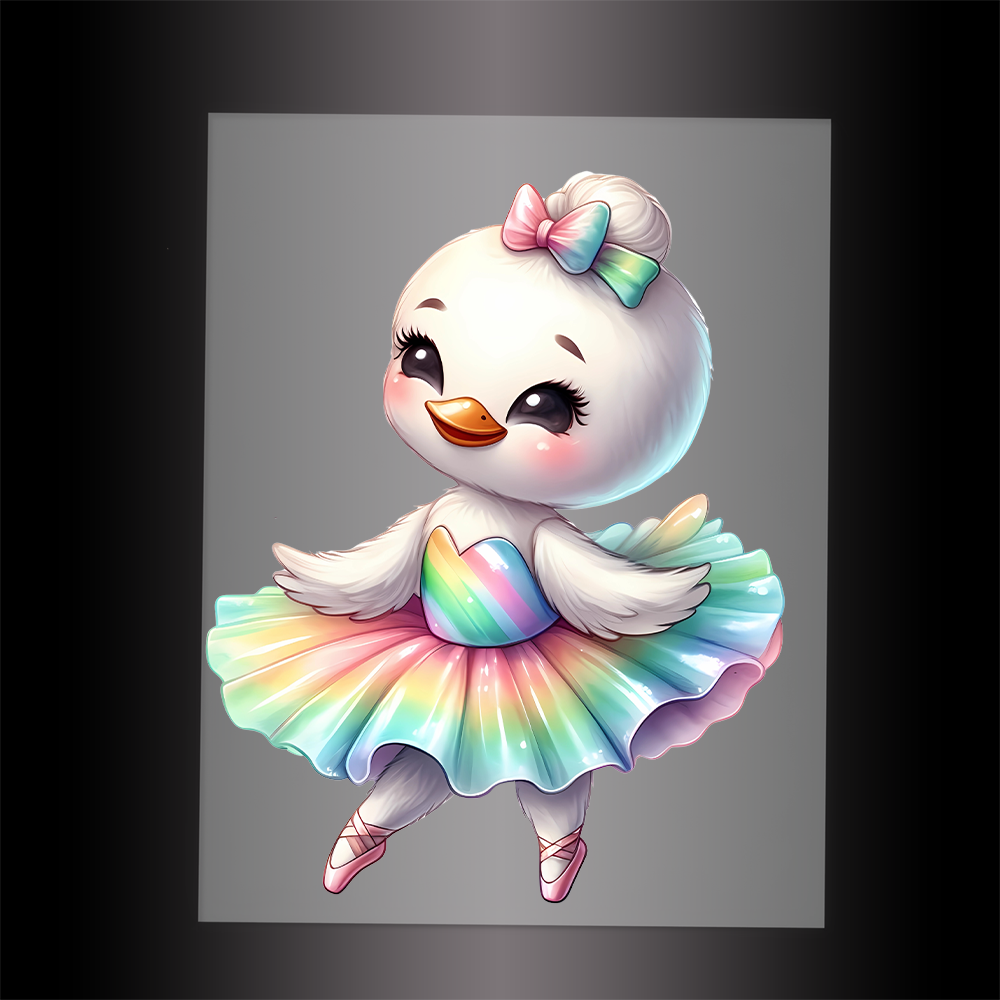 (DTF-12285) BALLERINA SWAN - Garment Transfer