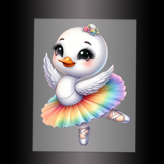 (DTF-12286) BALLERINA SWAN - Garment Transfer