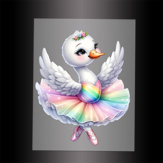 (DTF-12288) BALLERINA SWAN - Garment Transfer