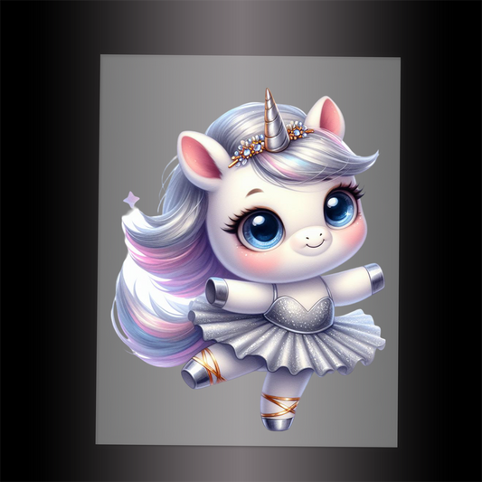 (DTF-12400) BALLERINA UNICORN - Garment Transfer