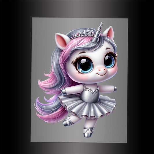 (DTF-12404) BALLERINA UNICORN - Garment Transfer