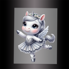 (DTF-12413) BALLERINA UNICORN - Garment Transfer