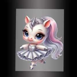 (DTF-12421) BALLERINA UNICORN - Garment Transfer