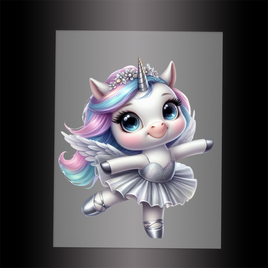 (DTF-12424) BALLERINA UNICORN - Garment Transfer