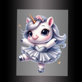 (DTF-12426) BALLERINA UNICORN - Garment Transfer