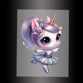 (DTF-12430) BALLERINA UNICORN - Garment Transfer