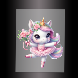 (DTF-12438) BALLERINA UNICORN - Garment Transfer