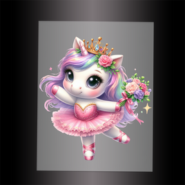 (DTF-12440) BALLERINA UNICORN - Garment Transfer