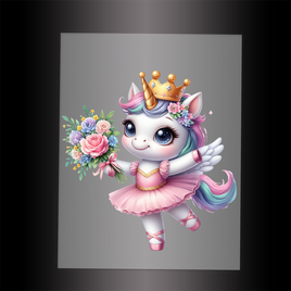 (DTF-12442) BALLERINA UNICORN - Garment Transfer