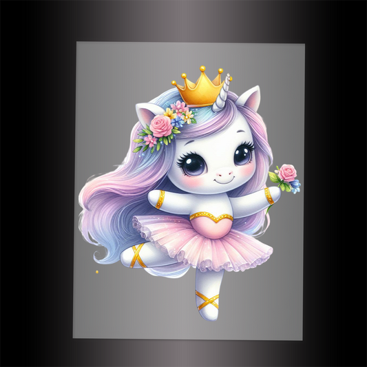 (DTF-12446) BALLERINA UNICORN - Garment Transfer