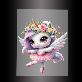 (DTF-12448) BALLERINA UNICORN - Garment Transfer