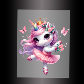 (DTF-12449) BALLERINA UNICORN - Garment Transfer