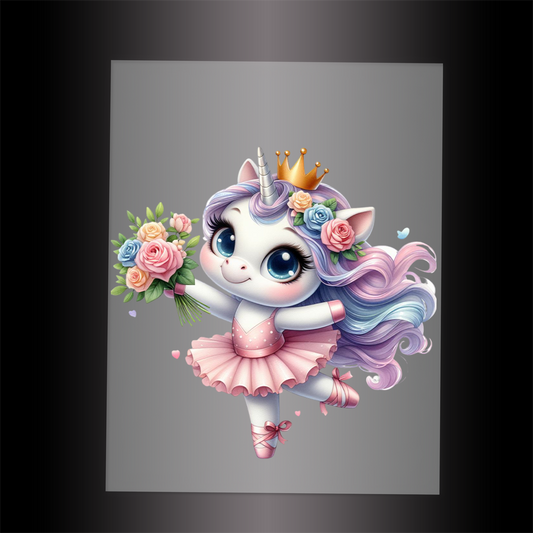 (DTF-12450) BALLERINA UNICORN - Garment Transfer
