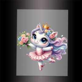 (DTF-12450) BALLERINA UNICORN - Garment Transfer