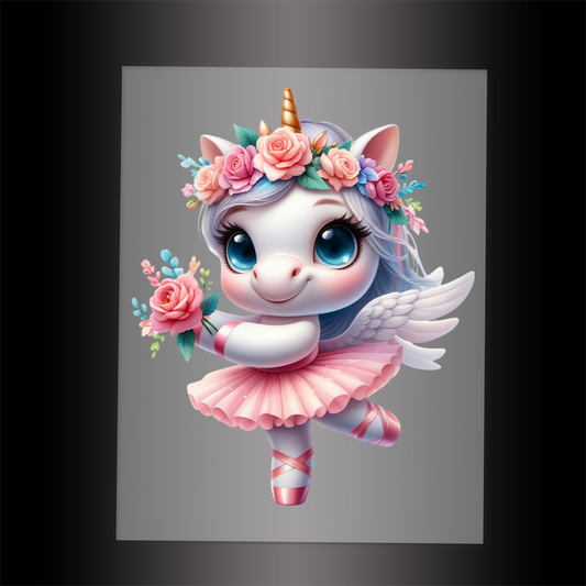 (DTF-12451) BALLERINA UNICORN - Garment Transfer