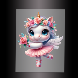 (DTF-12451) BALLERINA UNICORN - Garment Transfer