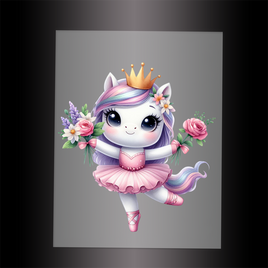 (DTF-12452) BALLERINA UNICORN - Garment Transfer