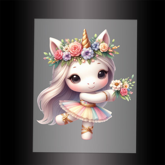 (DTF-12455) BALLERINA UNICORN - Garment Transfer
