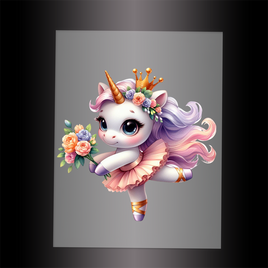 (DTF-12456) BALLERINA UNICORN - Garment Transfer