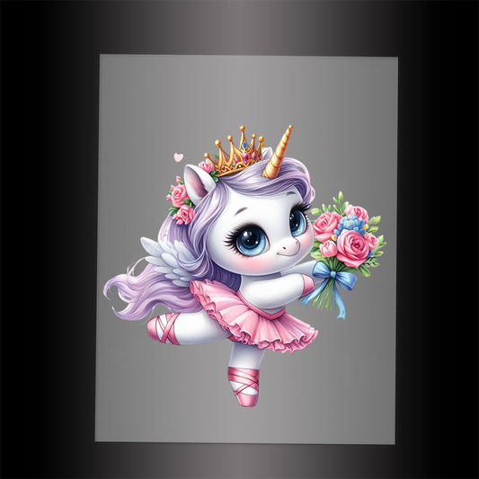 (DTF-12457) BALLERINA UNICORN - Garment Transfer