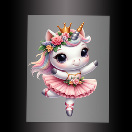 (DTF-12460) BALLERINA UNICORN - Garment Transfer