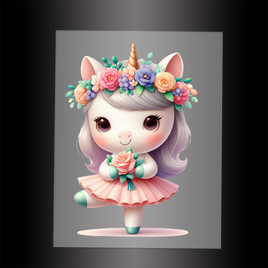 (DTF-12463) BALLERINA UNICORN - Garment Transfer