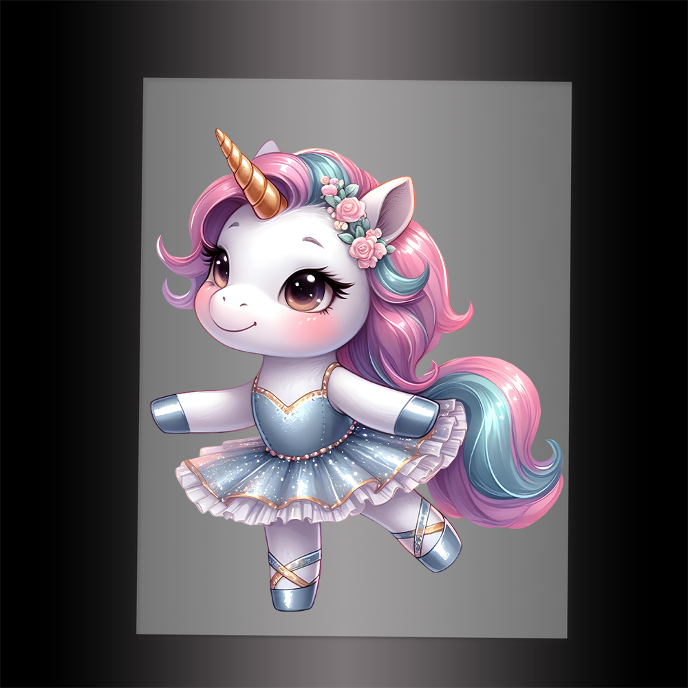 (DTF-12464) BALLERINA UNICORN - Garment Transfer