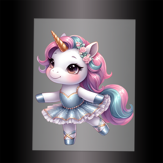 (DTF-12464) BALLERINA UNICORN - Garment Transfer